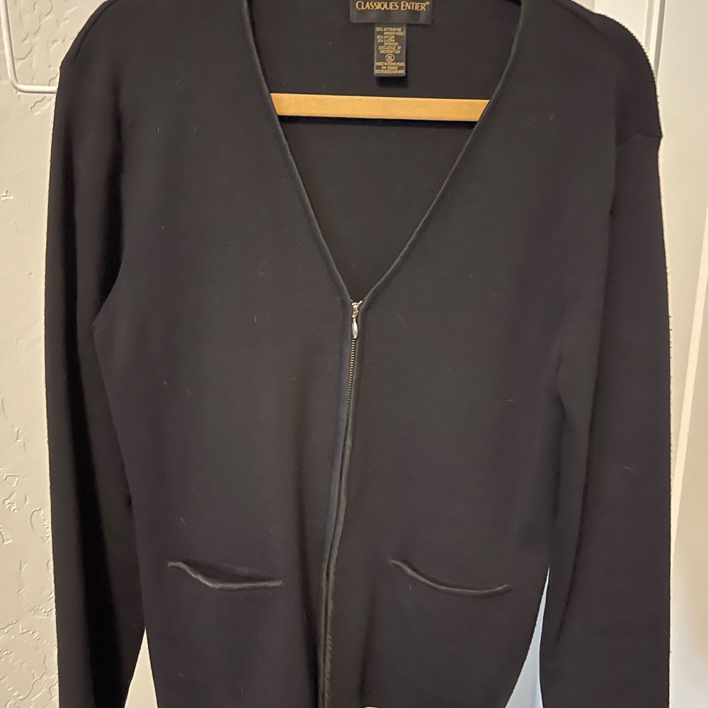 Vintage 90’s Classiques Entier Women’s  Black Zip-Up Cardigan